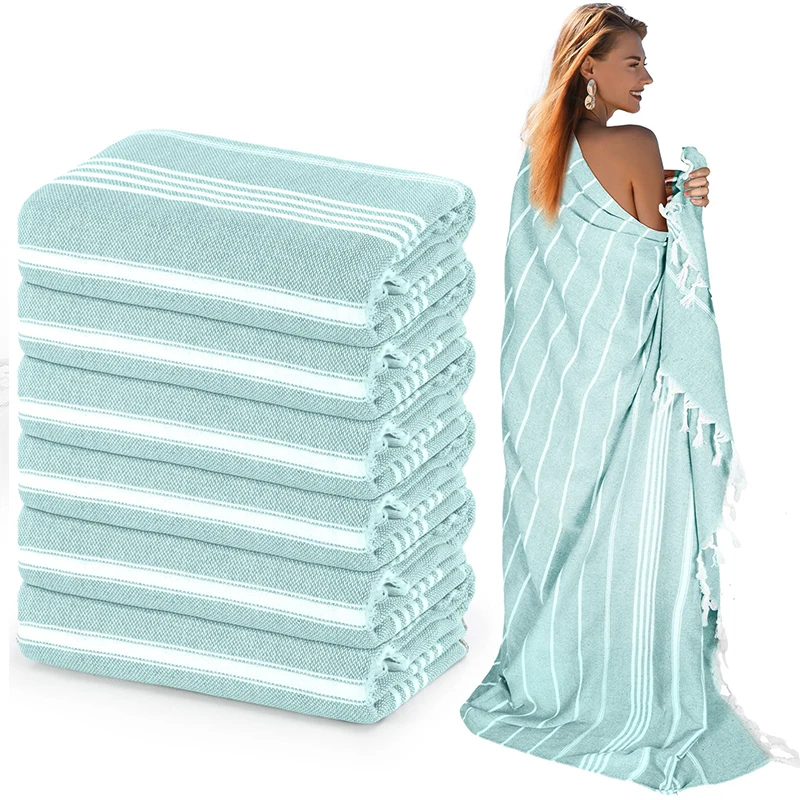 Toallas de playa de secado rápido de gran tamaño, 100% algodón, toallas de playa ligeras altamente absorbentes, sin arena, toallas grandes para viajes y baño