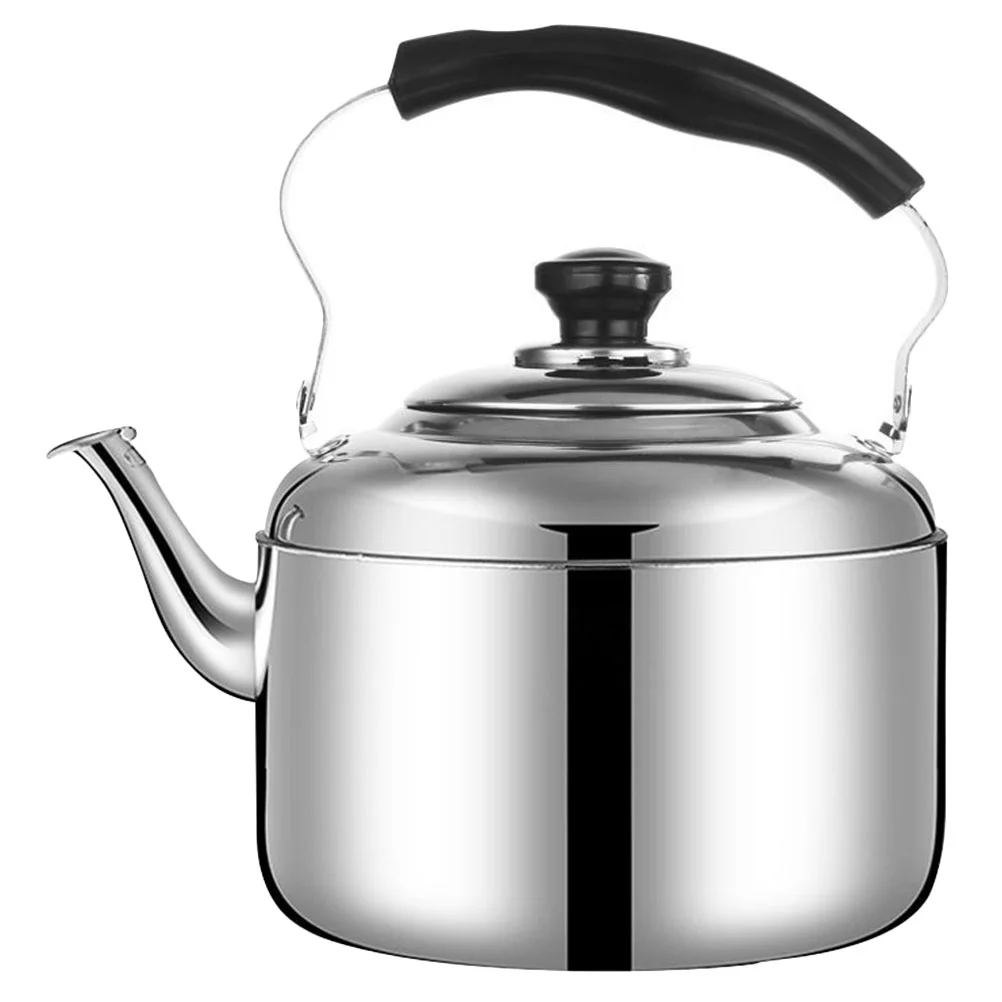 

Stainless Steel Kettle Tea Cups Metal Water Dispenser Whistling Teakettles Heating Kitchen Gadget Office