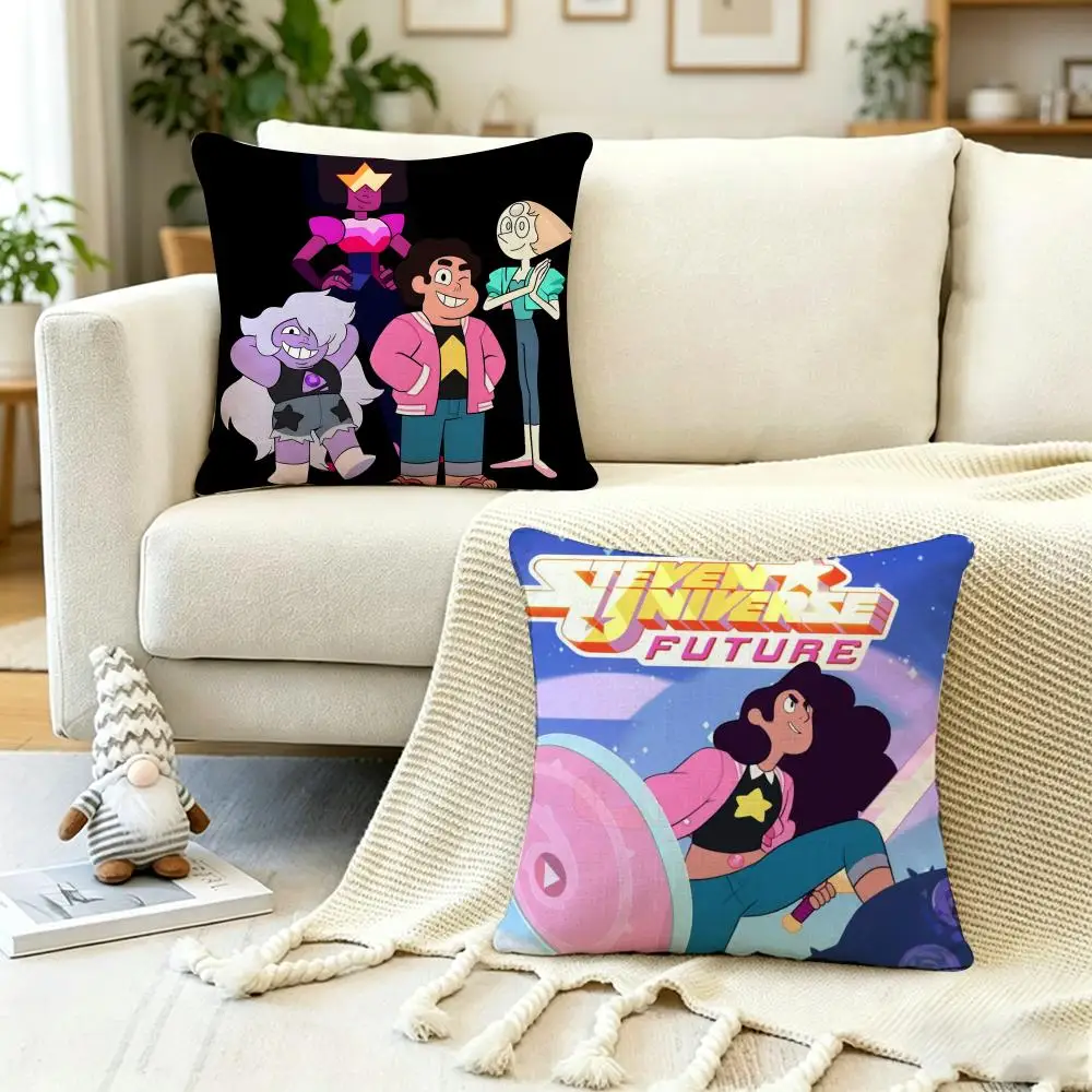 Anime Poster S-Steven U-Univ Cushion Cover Anti-dustmite Pillowcase Invisible zipper silky short plush Sofa cushion cover