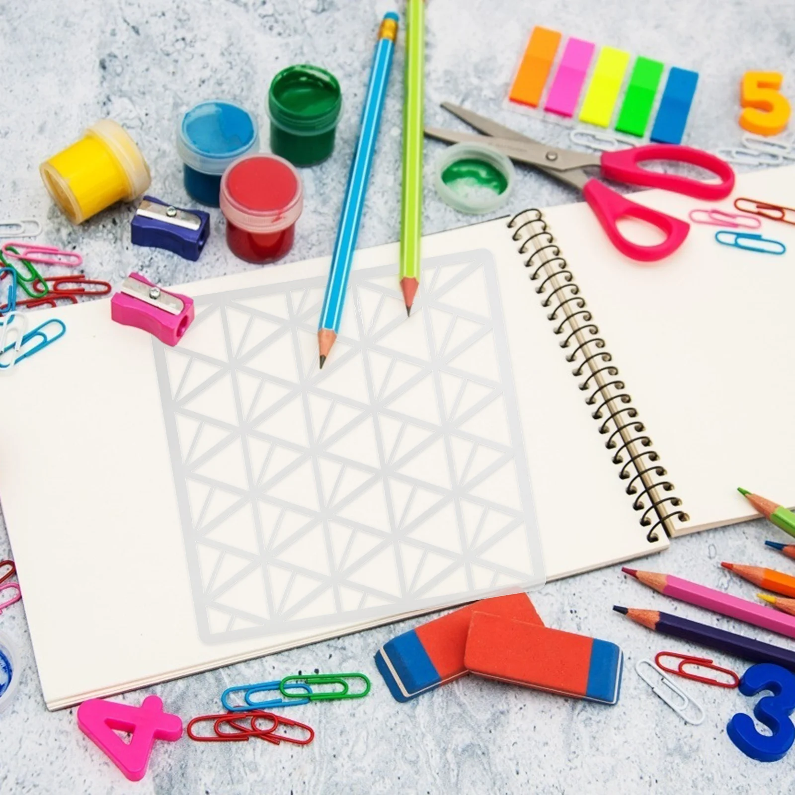 

9Pcs DIY Stencil Templates Geometric Painting Drawing Art Supplies Washable Durable Safe for Kids Painting Drawing Stencils