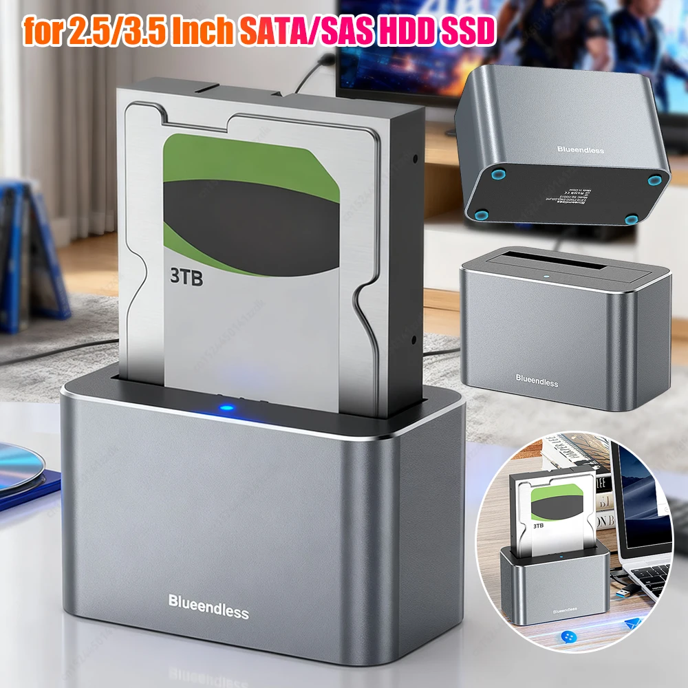 

Для 2,5/3,5-дюймового жесткого диска SAS/SATA Внешний чехол Sata к USB 3.0 Док-станция Hdd Caddy Sata Hdd Чехол HDD Box Адаптер