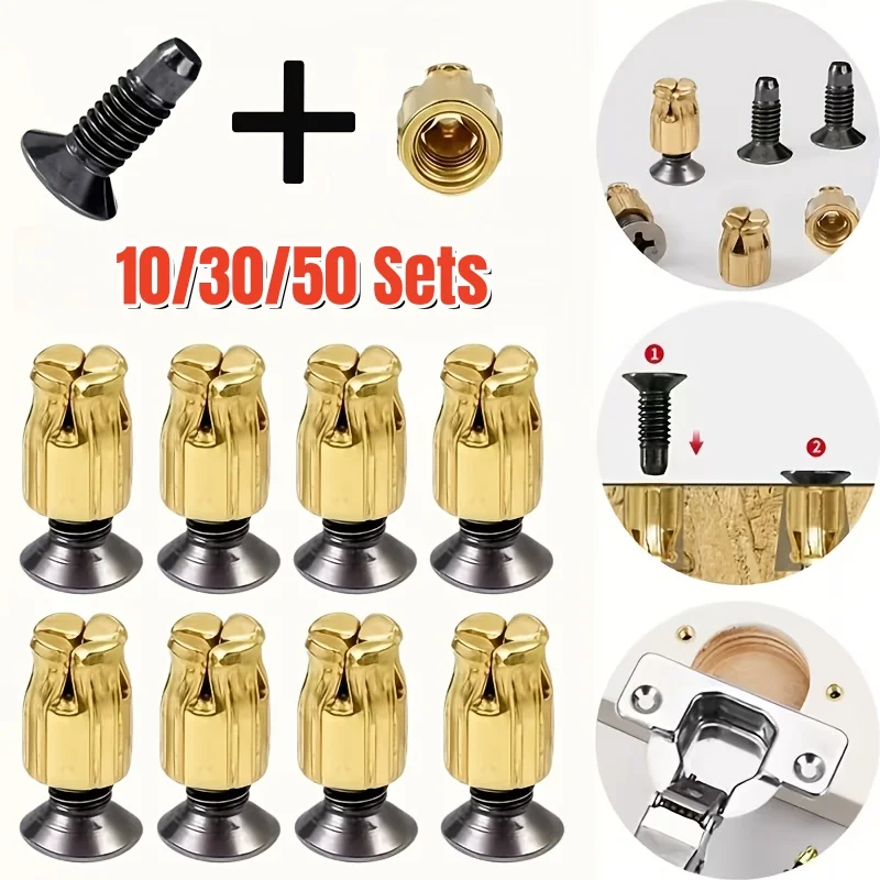 20/60/100pcs Hinges Expansion Embedded Parts,Hinge Repair Inserts Kit,Reusable Fastener Inserts for Cabinet & Furniture Door Fix