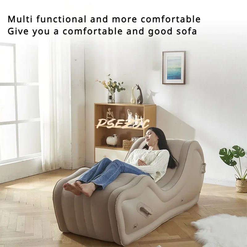 Sofá preguiçoso minimalista moderno, Home Recliner, totalmente automático, almofada de ar portátil ao ar livre, PVC cadeira inflável