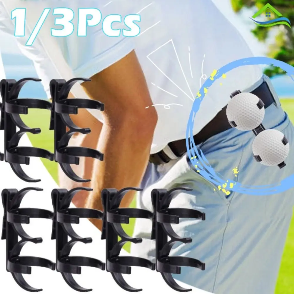 1/3Pcs Durable Double Slots Golf Ball Clip ABS Lightweight Golf Ball Storage Clip Golf Ball Pickup Outdoor Sports Training