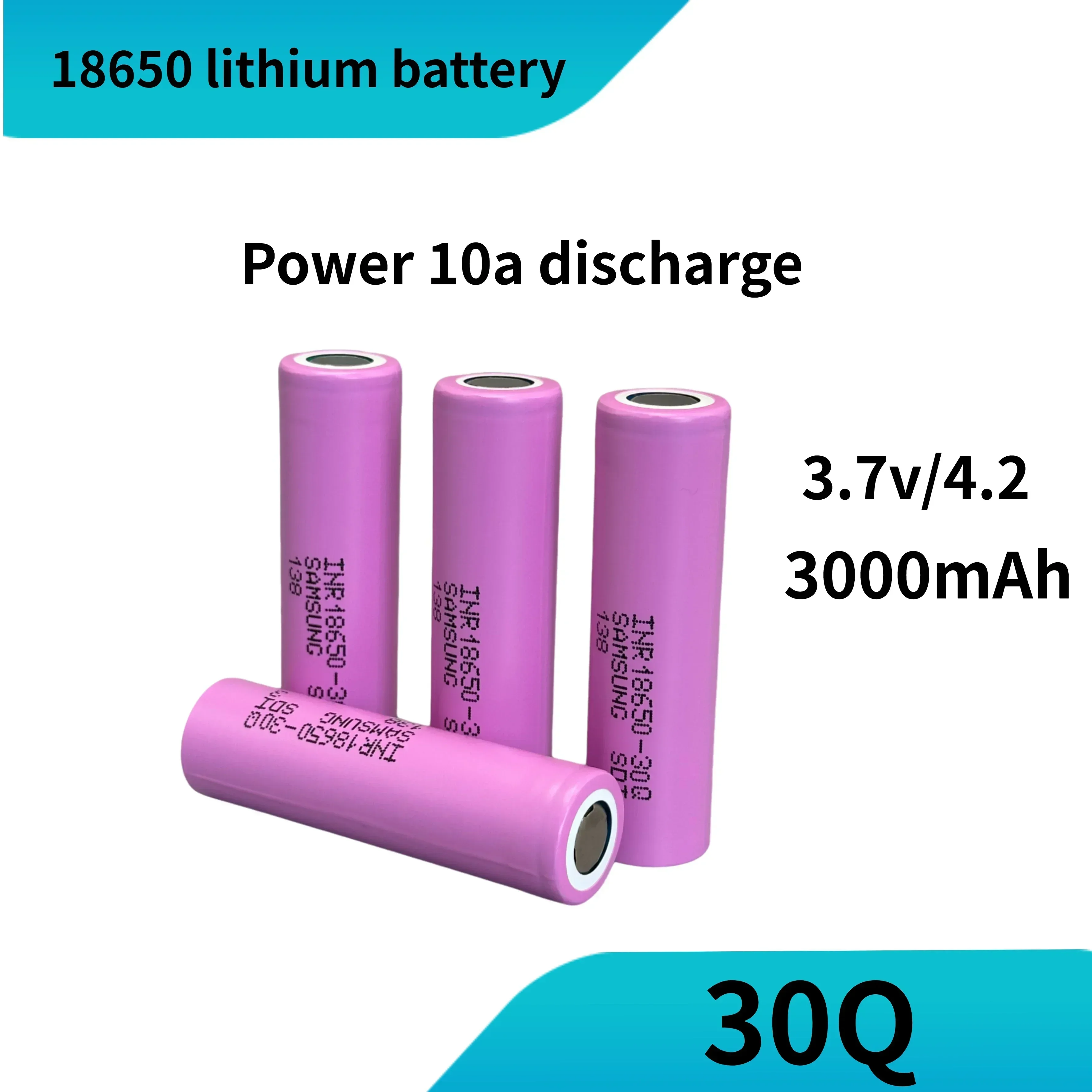 

100% Original INR 18650 battery 3.7V 3000mAh INR18650 30Q li-ion Rechargeable Batteries Hight Power Discharge 30A Larger Current