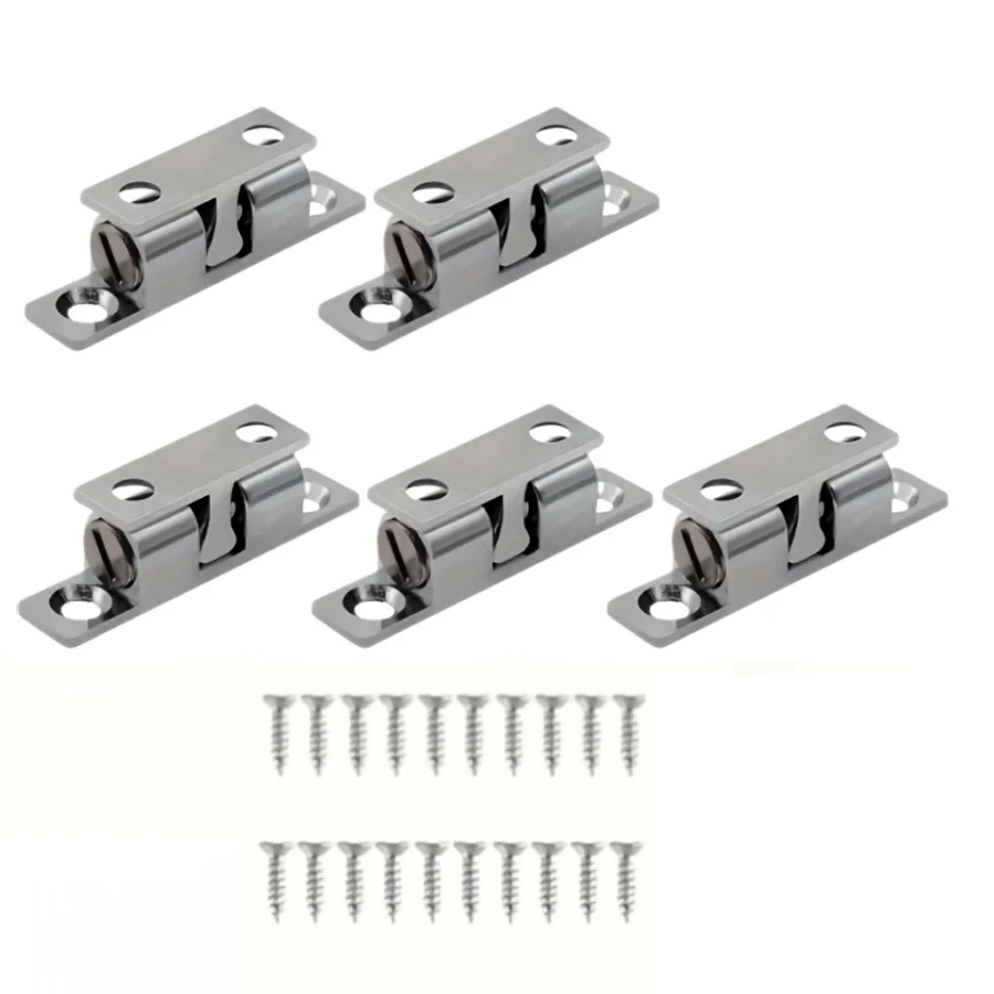 5 pieces of furniture bumpers and 20 installation screws. Door latch spring, ball lock for the closet door, door catch.