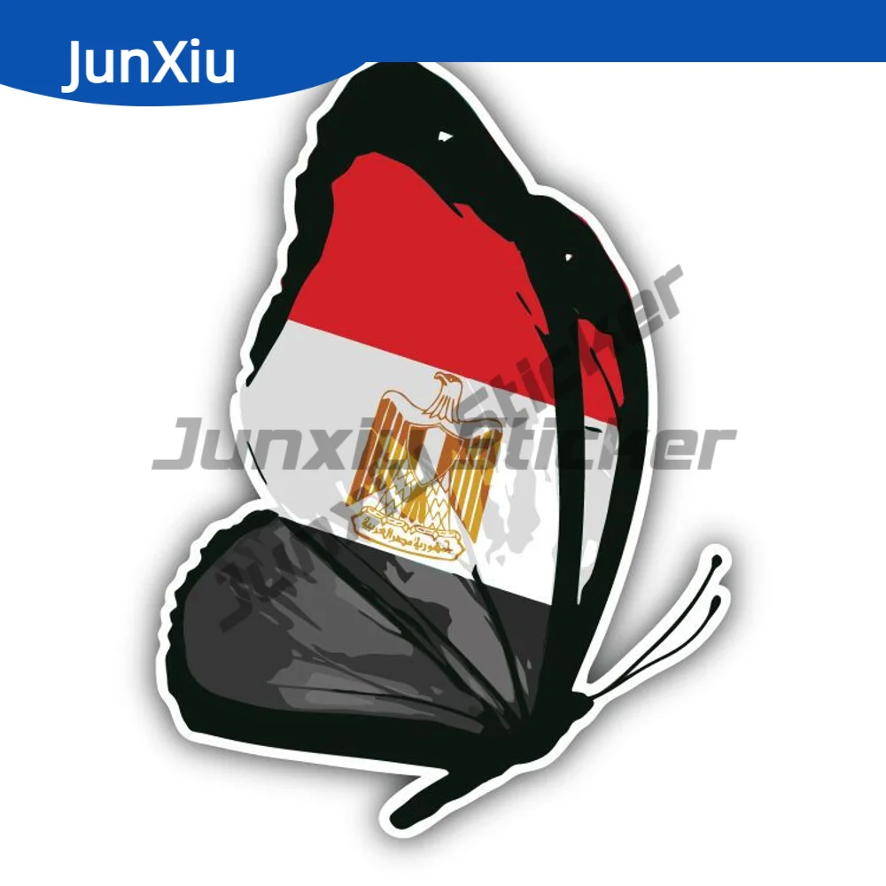 

Egypt Flag Butterfly Sticker Decal Accessories Occlusion Scratch Decor For Car Camper Bodywork Laptop Phone Guitar Yacht Bumper