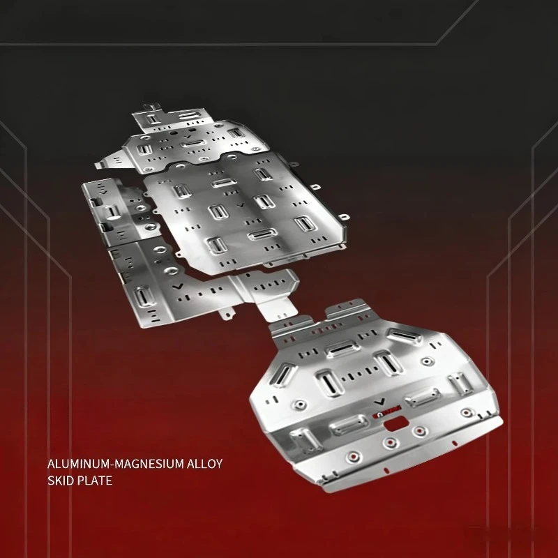For Haval Raptor F5 5/8mm Engine Aluminum Alloy Natural Aluminum Chassis Protector 2020- Model Original Hole Position