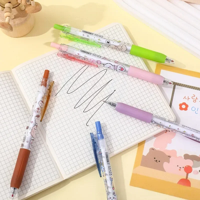 5 Stück Cartoon Kawaii Gelstift 0,55mm Nachfüllbarer Druckstift Schwarzer Stift Schüler-Schreibwaren Schulbedarf Animations-Geburtstagsgeschenk – Detail 5