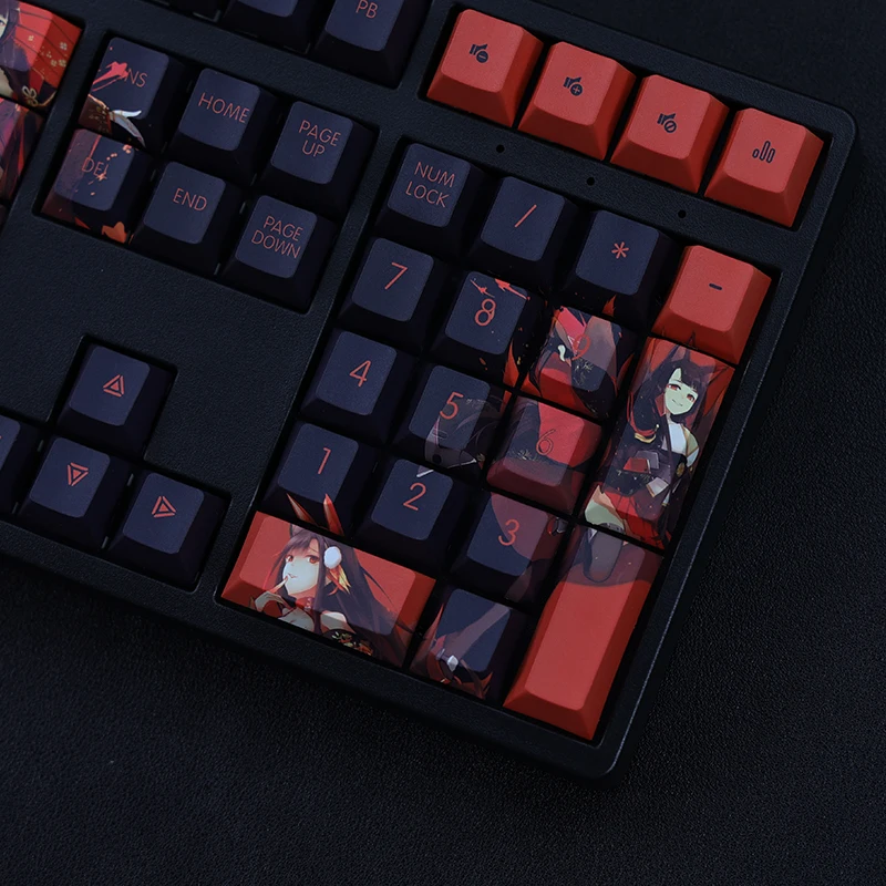 108 Keys/set PBT Dye Subbed Keycaps Cartoon Anime Gaming Key Caps Cherry Profile Keycap For Azur Lane IJN Akagi