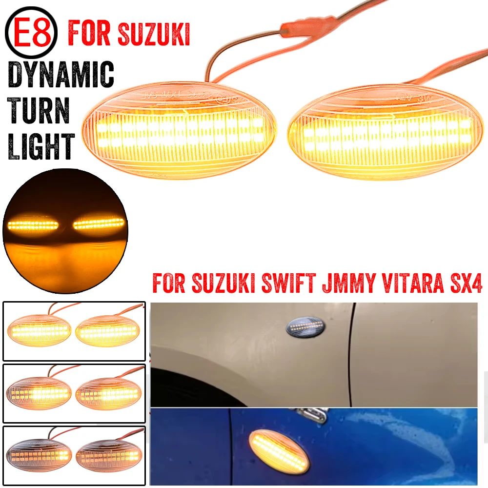2 stücke Led Dynamische Seite Marker Blinker Licht Sequentielle Blinker Licht Bernstein Anzeige Für Suzuki Swift Jimmy Grand Vitara JT