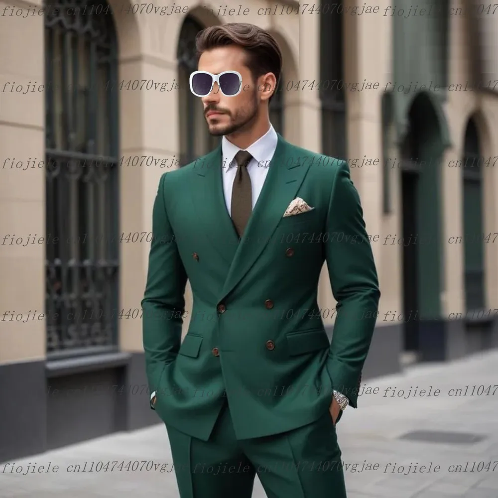 

Dark Green Men Suit Formal Occasion Wedding Party Groom Groomsman Business Prom Male Tuxedos 2 Piece Set Jacket Pants Customized