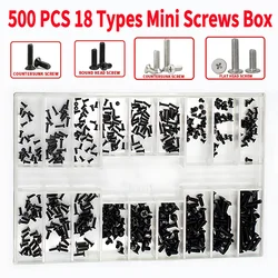 500Pcs/Box M1.2 M1.4 M2 Universal Mini Small Screws Nuts Assortment Kit For Sunglass Watch Eye Glasses Clock Laptop Repair Tools