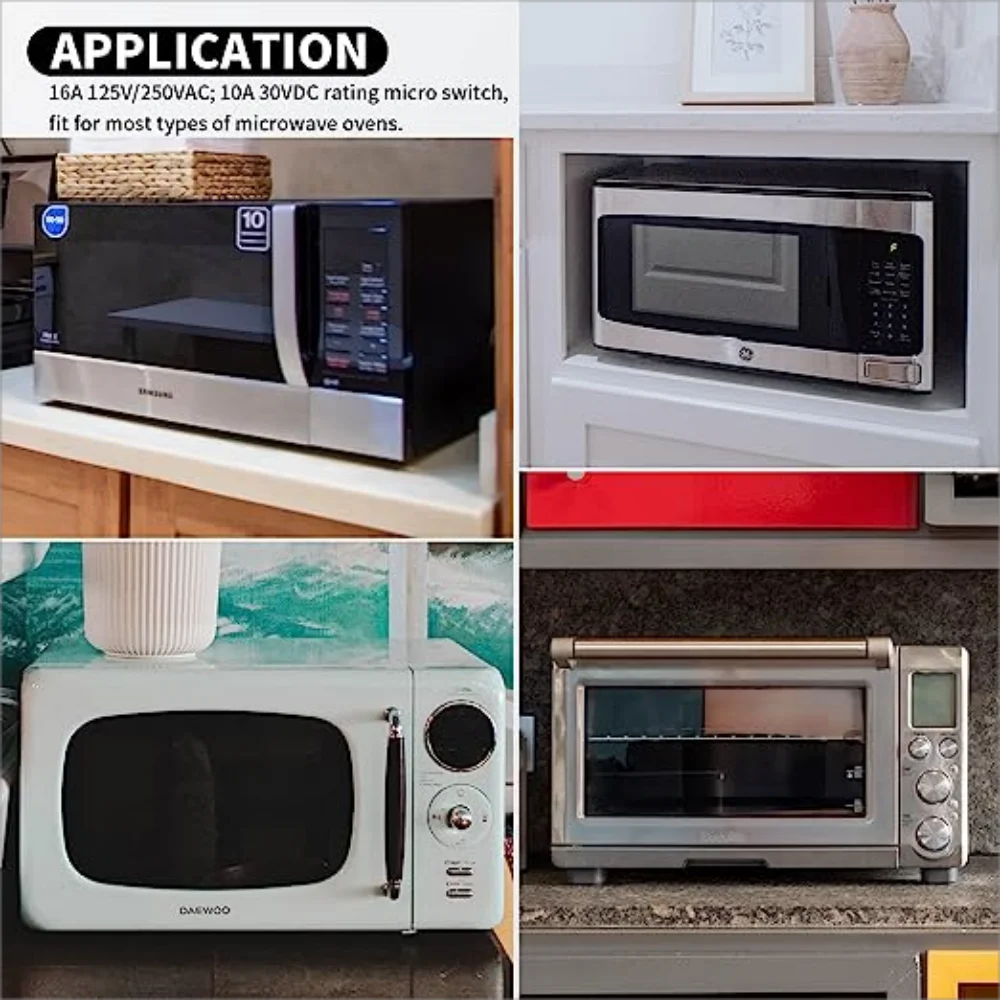 DaiertTek 2PCS Microwave Over Door Switch KW3AT Micro Switch Normally Close Microwave Switch 16A 125VAC/250VAC T125 for Kenmore