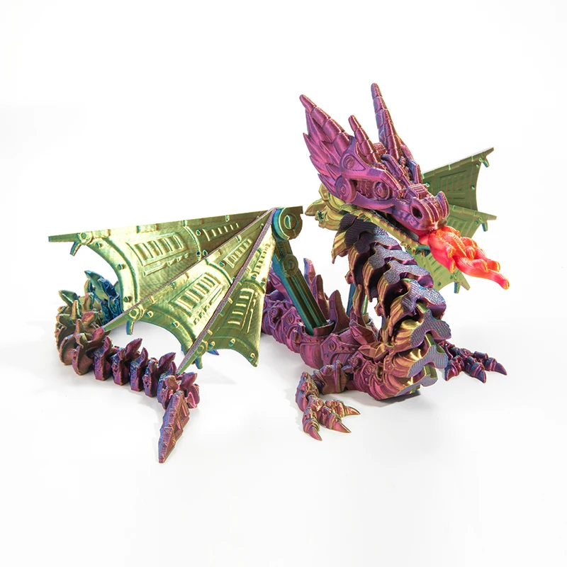 3D Printed Dragon Mech Spitfire Dragon Flying Dragon Articulated Winged Dragon Crystal Dragon Fidget Toy Home Decor Birthday Gif