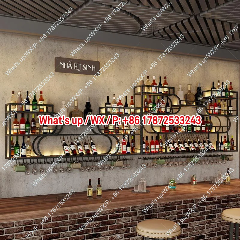 Bar wall Bar wall Wine glass rack hanging upside down Wine cabinet shelf Wine rack Wall hanger Display rack