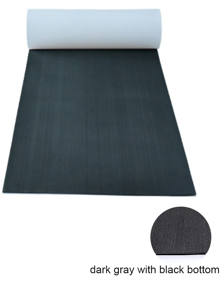 2400x450x6mm EVA Foam Faux Teak Boot Terrasplanken Mat Zwart Dek Vel Jacht Vloeren Anti Slip Zelfklevende Voertuig Pad CNC DIY