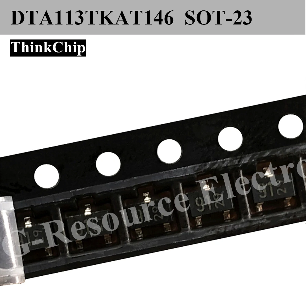 (100 pcs) DTA113TKAT146 DTA113TKA (Marking 91) SOT-23 Digital PNP Transistor -50V -100mA built-in resistor DTA113
