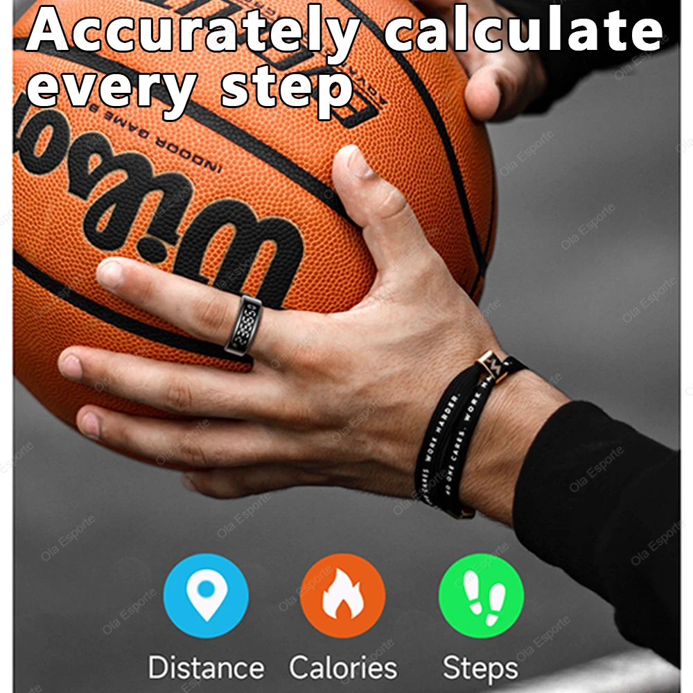 Smart Ring with Display Screen Touch Wireless Charging ring Heart Rate Health Monitor 5 ATM Waterproof Sport Smartring Men Women