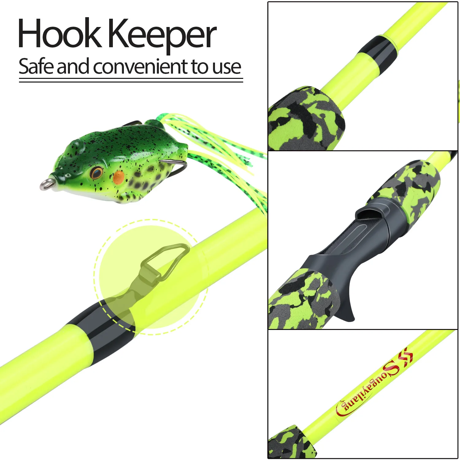 Sougayilang 5-teilige Spinn-Gussruten, 1,7 m, ultraleichte Angelrute aus Kohlefaser für Reisen, Süßwasserangeln, Pesca – Detail 21