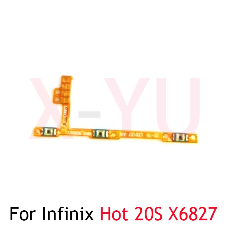 For Infinix Hot 20 20S 30 30i Play NFC X6826 X6827 X6831 X6835 X666 X669 Power On Off Switch Volume Side Button Flex Cable