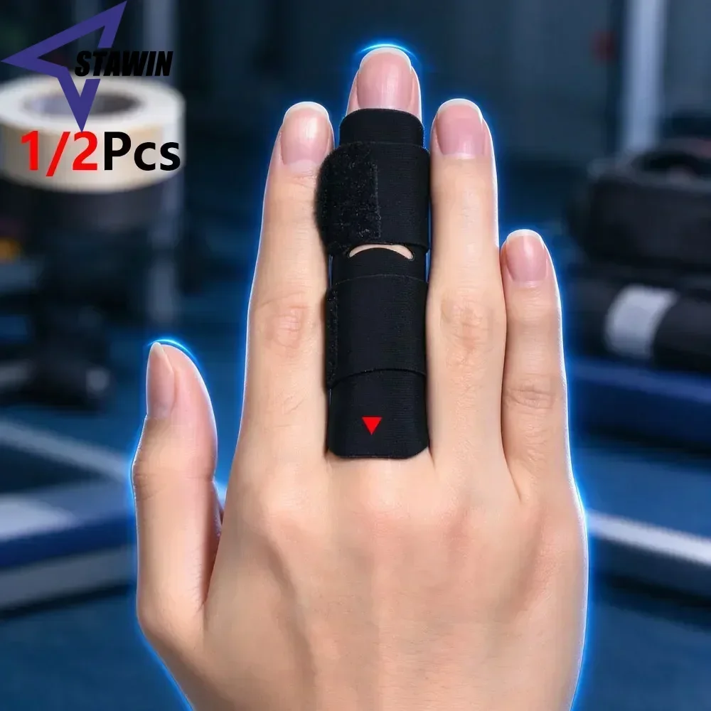 1/2Pcs Unisex Finger Support Brace Splint, Open Palm Flexible Finger Sleeve,Tendonitis and Outdoor Ball Sports Finger Protection