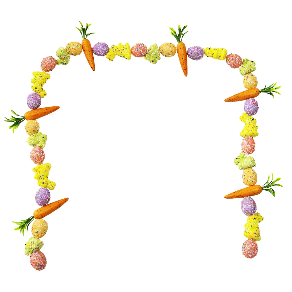 1pcs 170cm Artificial Carrot Rabbit Egg Wicker Hanging Decoration For Easter Garden Party Home Outdoor Festive Decor Ornaments