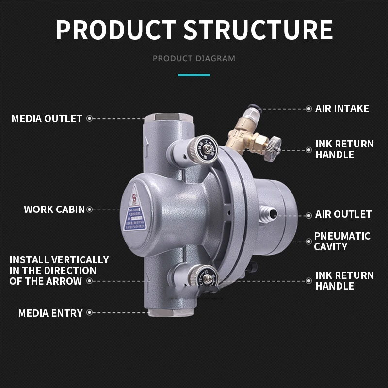 Air-operated Single Way Diaphragm Pump 15L/min Pneumatic Diaphragm Pump for ink pumping Ink Printing Machine