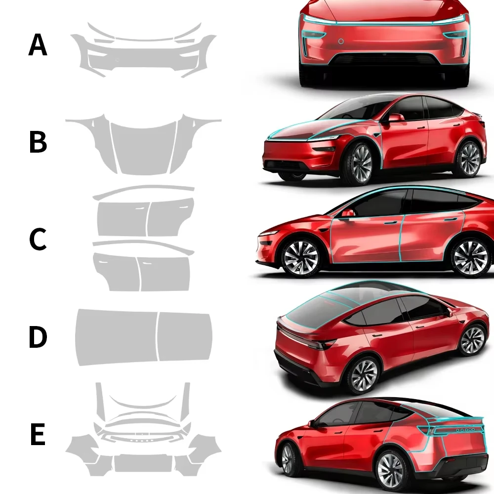 9Mil Pre-cut PPF For Tesla Model YL 6 Seats 2026-UP TPU Matte Clear Paint Protection Film Scratch-Resistant Exterior Accessories