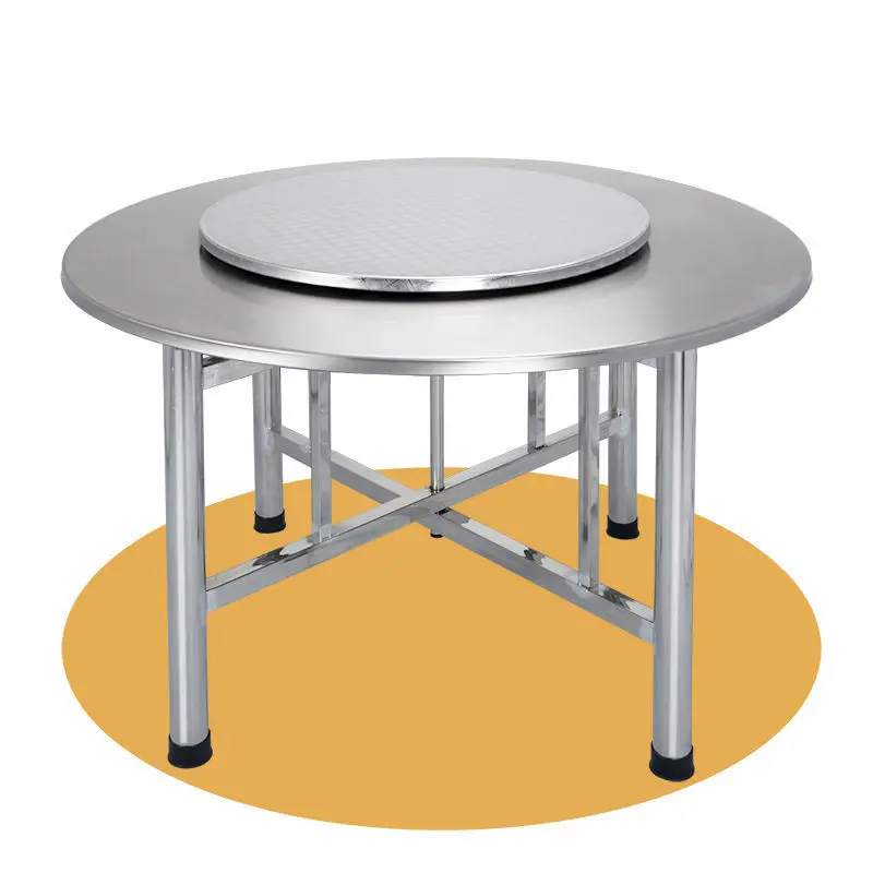 All stainless steel  folding home large round  table banquet  plate turntable