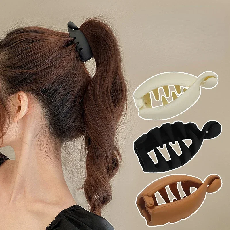 Matowe wysokie spinki do kucyka jednokolorowy klips bananowy damskie akcesoria do fryzury moda kucyk Barrettes spinki do włosów spinki do włosów
