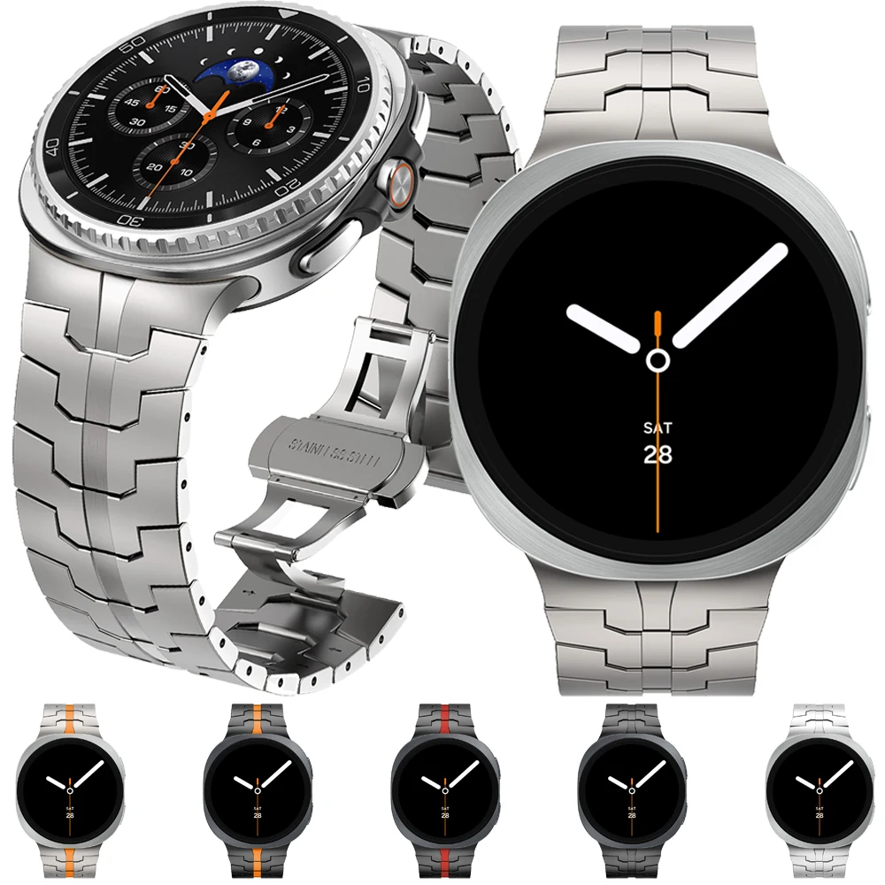 

Titanium/Stainless Steels Strap for Samsung Galaxy Watch 8 40mm 44mm Wristband Bracelet for Galaxy Watch 8 Classic 46mm Correa