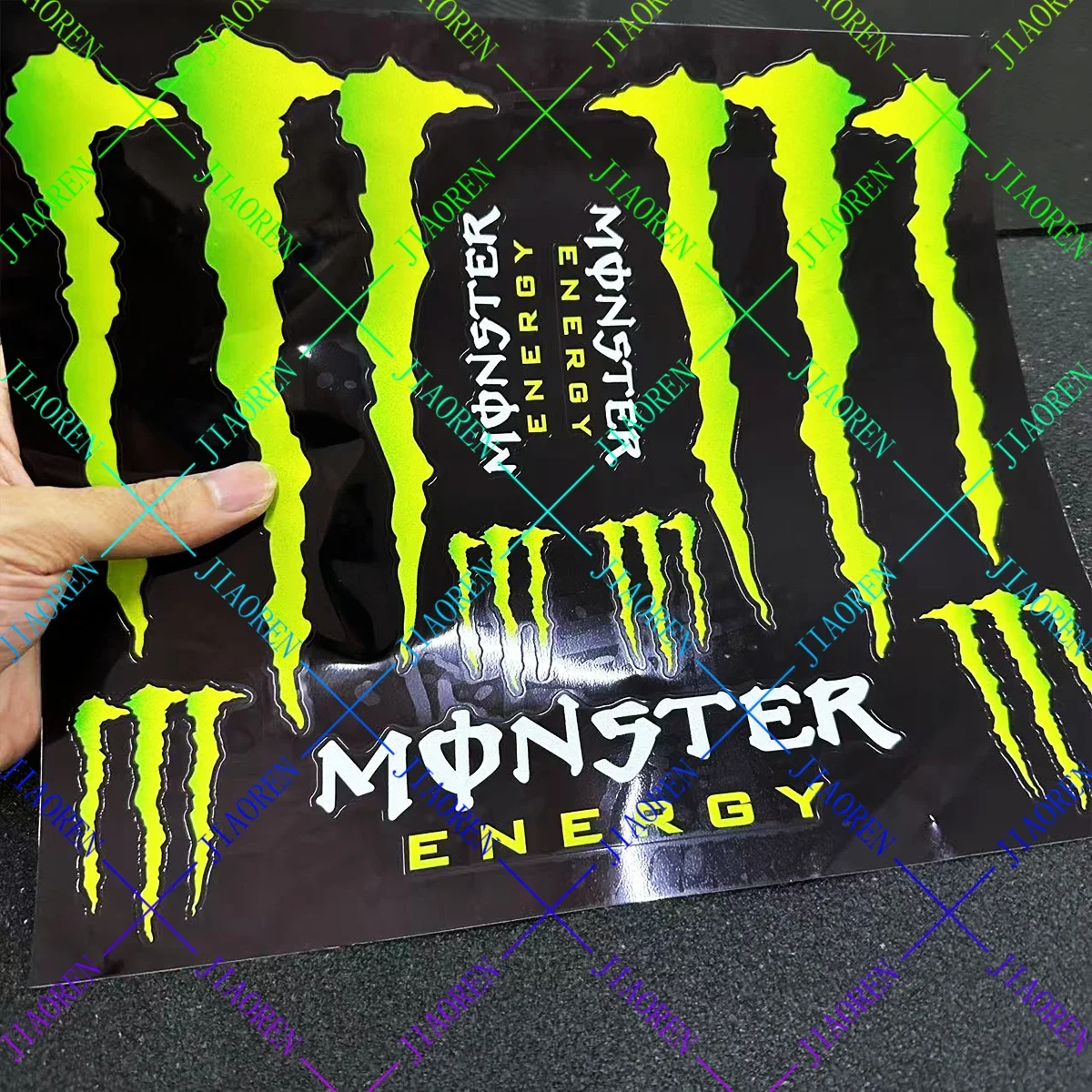 Para Monster Energy pegatinas de motocicleta tanque emblema casco impermeable
