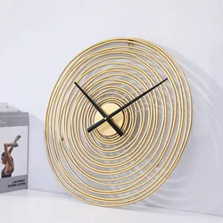 Metal Decorative Clock Nordic Creative Personality Gold Wall Clock Silent Quartz Wall Watch Home Living Room Bedroom Decoration