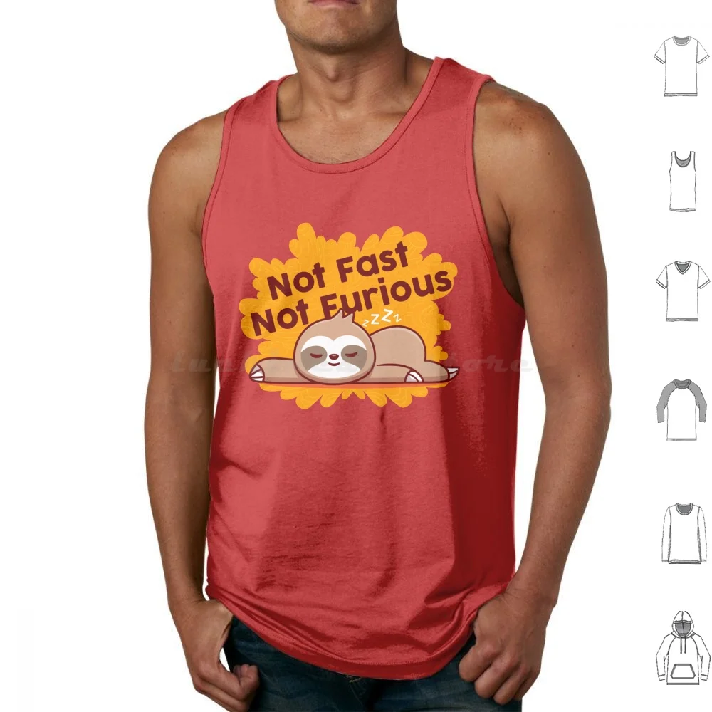 Lazo no rápido, no furiosos, camisetas sin mangas, chaleco, perezoso Pregui? ¿Una Bicho Pregui? Un perezoso, no rápido, no furioso