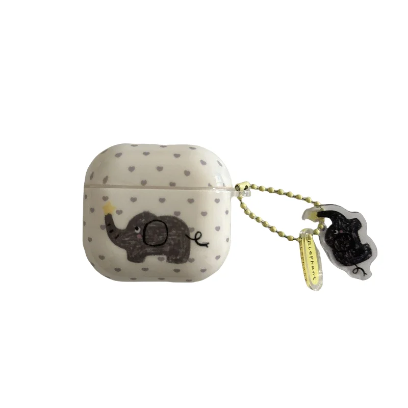 

Cute Elephant Love Print Earphone Case For Apple Airpods 1 2 3 4 Pro 2 Cover