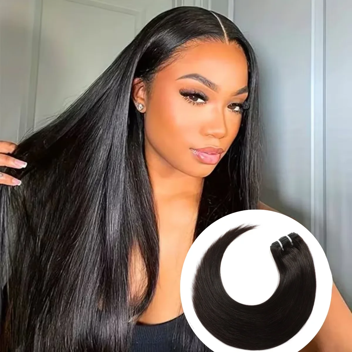 Lots de Cheveux Humains Brésiliens 10A Lisses, Ondulés Profonds, Non Traités, Vierge, Double Trame, Offres Spéciales, Extensions à Tissage Rapide, Noir Naturel
