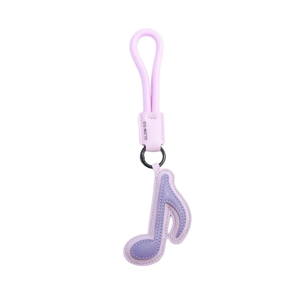 Beamed Sixteenth Note Musical Note Keychain Eighth Note Creative Music Pendant Fashion Treble Note PU Leather Keyring Gift