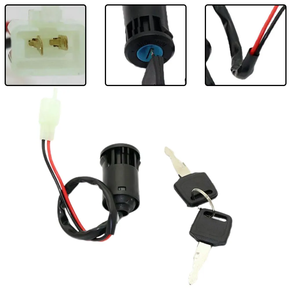 

2 Wire For Ignition Key Switch Lock Assembly with 2 Keys for Use on For Scooter Moped Dirt Bike For ATV and Pocket Dirt Bike