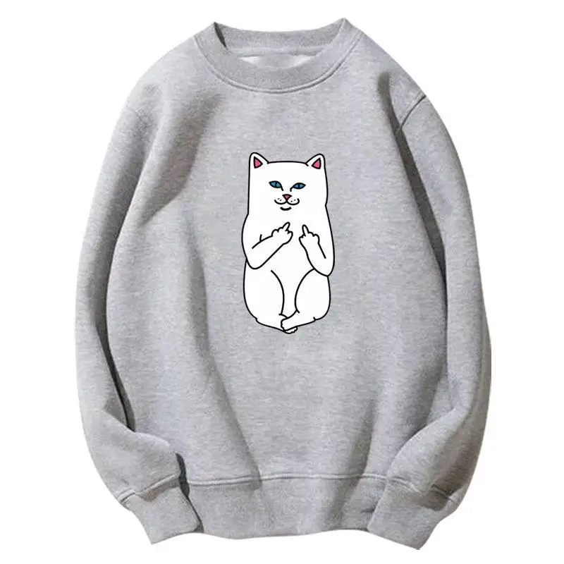 الفكاهة المطبوعة للجنسين قسط Crewneck البلوز البلوز الكلاسيكية طويلة الأكمام عارضة المتسكعون نمط الشارع دافئ مريح