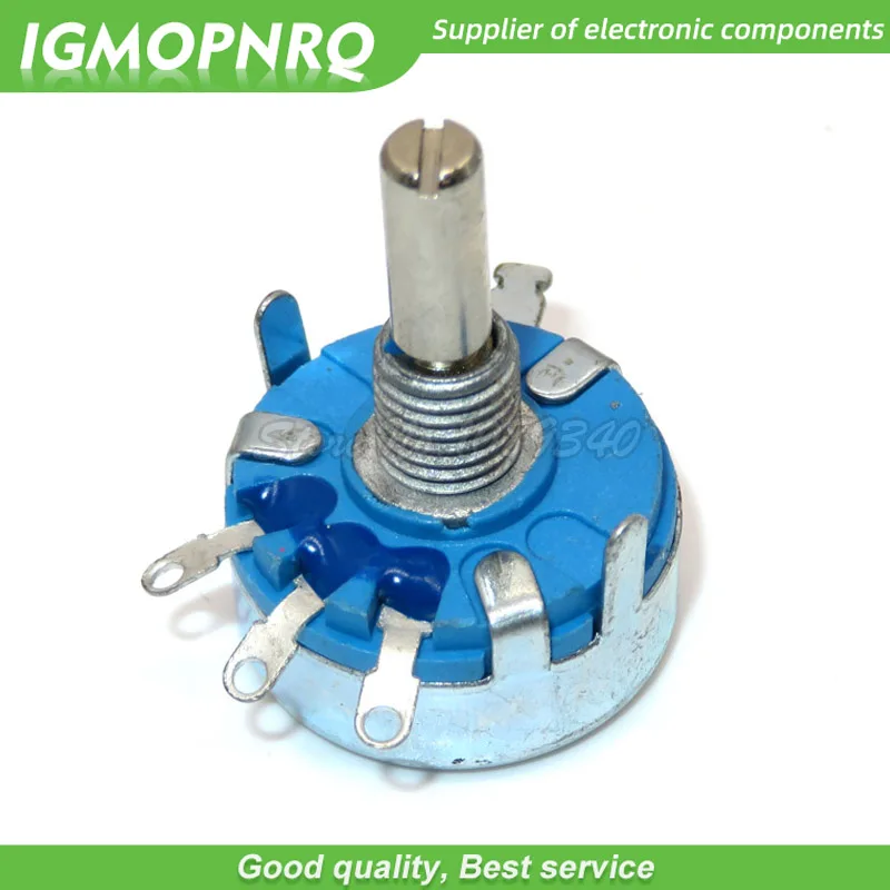 2pcs WH5-1A 1k 2k 10k 47k 4k7 470r 100k 470k 220k 1k5 22k 1m ohm 3-Terminals Round Shaft Rotary Taper Carbon Potentiometer WH5