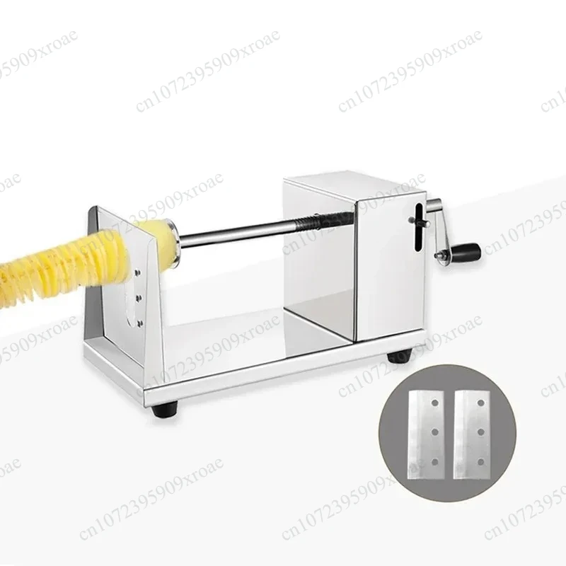 Thickened Stainless Steel Spiral Tornado Potato Cutter Manual Vegetable Fruit Chip Slicer