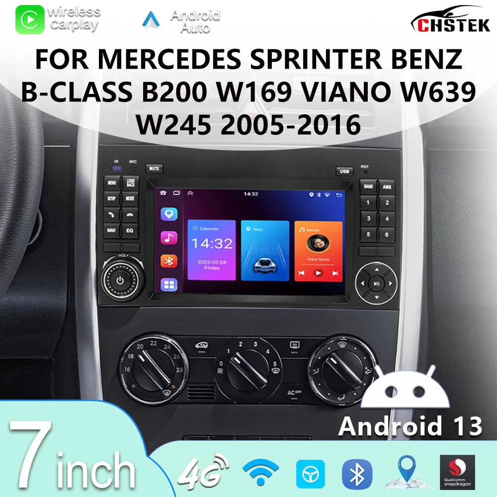 

CHSTEK Radio TouchScreen Multimedia For Mercedes Benz A-Class W169 B-Class W245 2005-2012 Carplay GPS Navigation Bluetooth WiFi