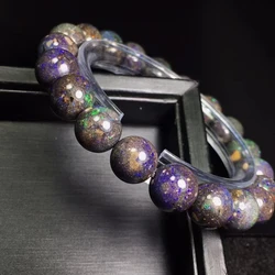 Natural Black Opal Round Beads Colorful Opal Flash Light Bracelet Gemstone 10mm Stretch Women Men Jewelry AAAAAA