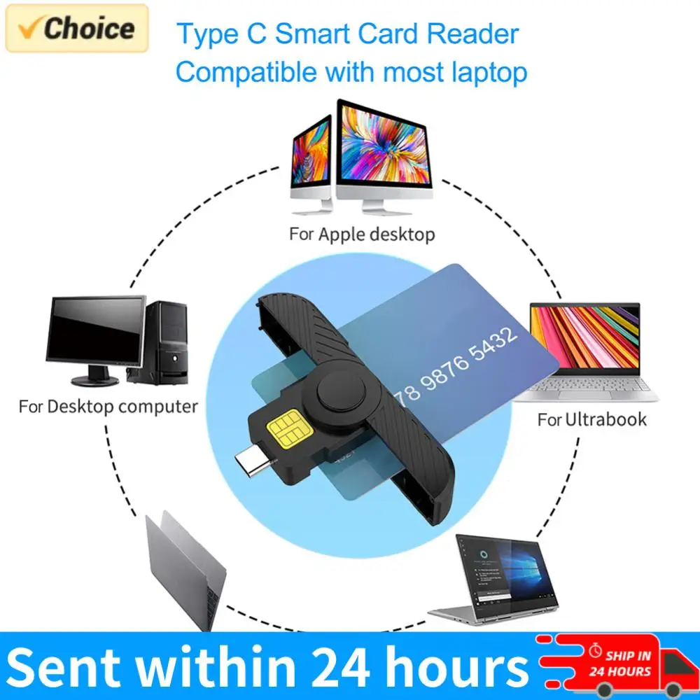 

Портативный USB-считыватель карт Common Access CAC Type-C ATM для цифровых сертификатов и безопасности государственных удостоверений личности ActivClient AKO