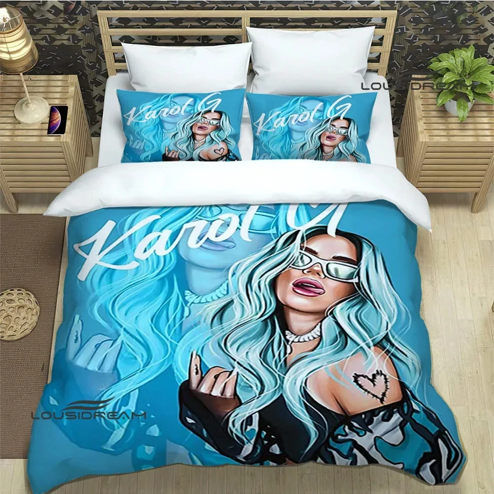 3D Print Karol G Fashion Bedding Set Double Twin King Duvet Cover Comforter Pillowcase Boys Girls Adults Bedroom