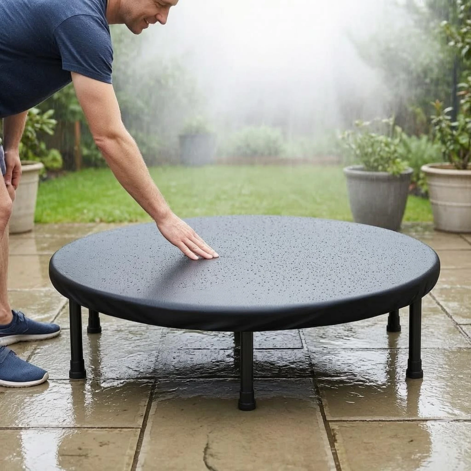

Oxford Cloth Trampoline Cover Waterproof Round Trampoline Cover Play Gear Dustproof Safeguarding