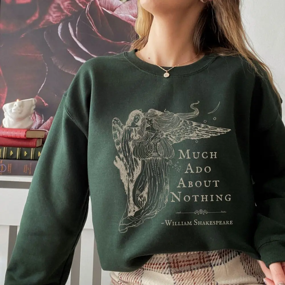 

Casual Celestial Sweatshirt Bookish Sweatshirt Light Academia Angel Sweatshir Women Basic Tops Loose Vintage Fleece Sweatshirts