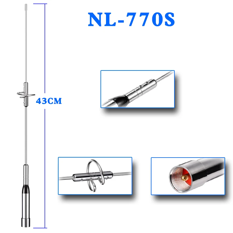 Nagoya NL-770S Dual Band Mobile Radio Antenna VHF/UHF 144/430MHz 150W NL770S Car Radio Antenna for Mobile Car Ham Walkie Talkie