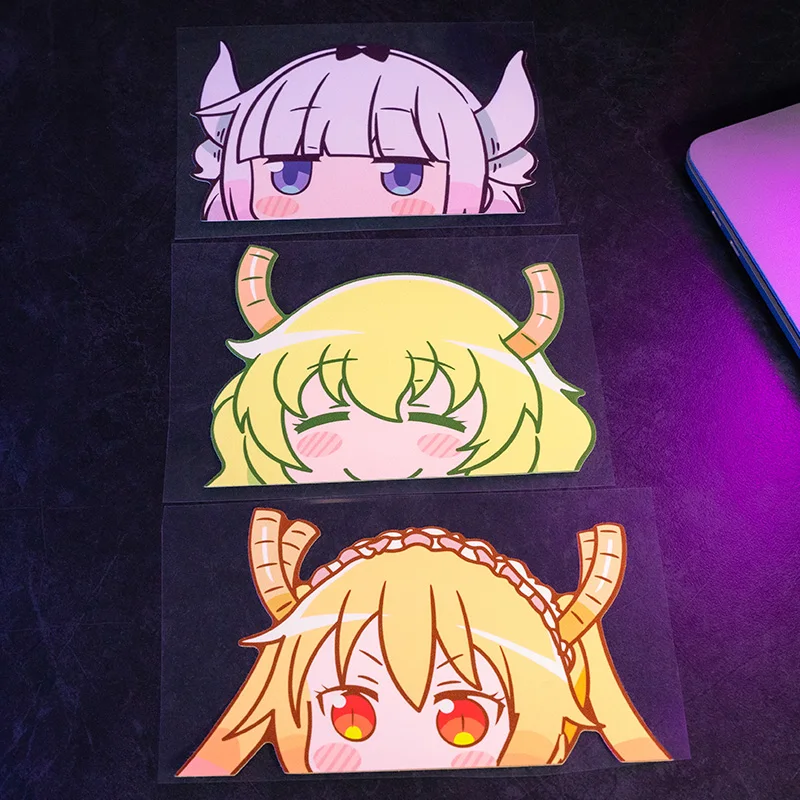 Dragon Maid Cartoon Anime Cute Electric Car Sticker Motorcycle Car Window Suitcases Notebooks DIY Decoration